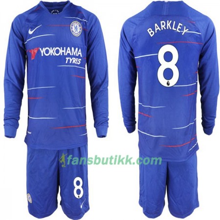 Fotballdrakt Chelsea Ross Barkley 8 Barn Hjemmetrøye 2018-2019 Langermet